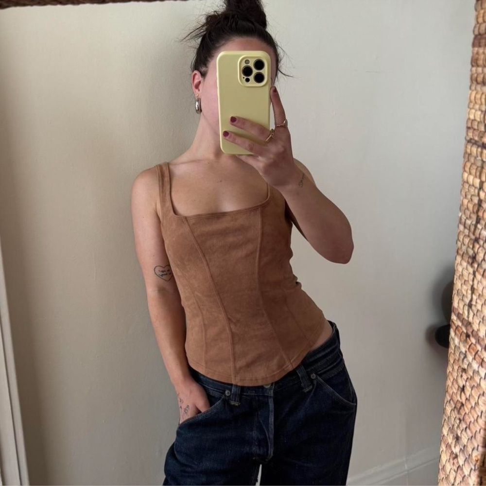 Vintage y2k Cosabella tank top faux suede western festival medium Italy
